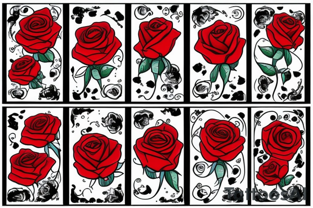 Red rose cartoon tattoo idea