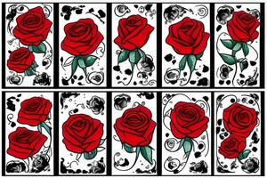 Red rose cartoon tattoo idea