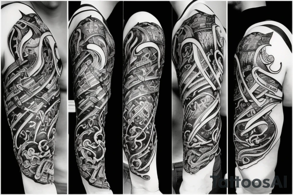 Sword on fire tattoo idea