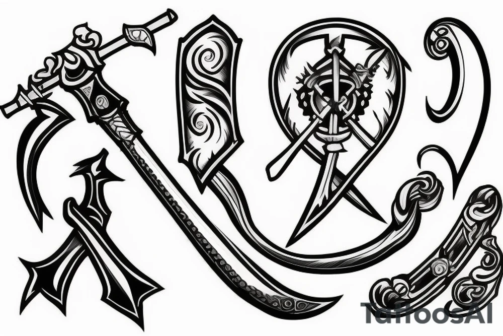Sword on fire tattoo idea