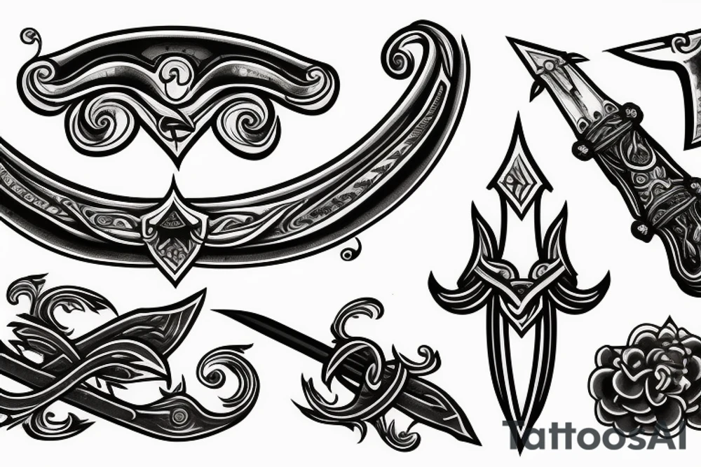 Sword on fire tattoo idea