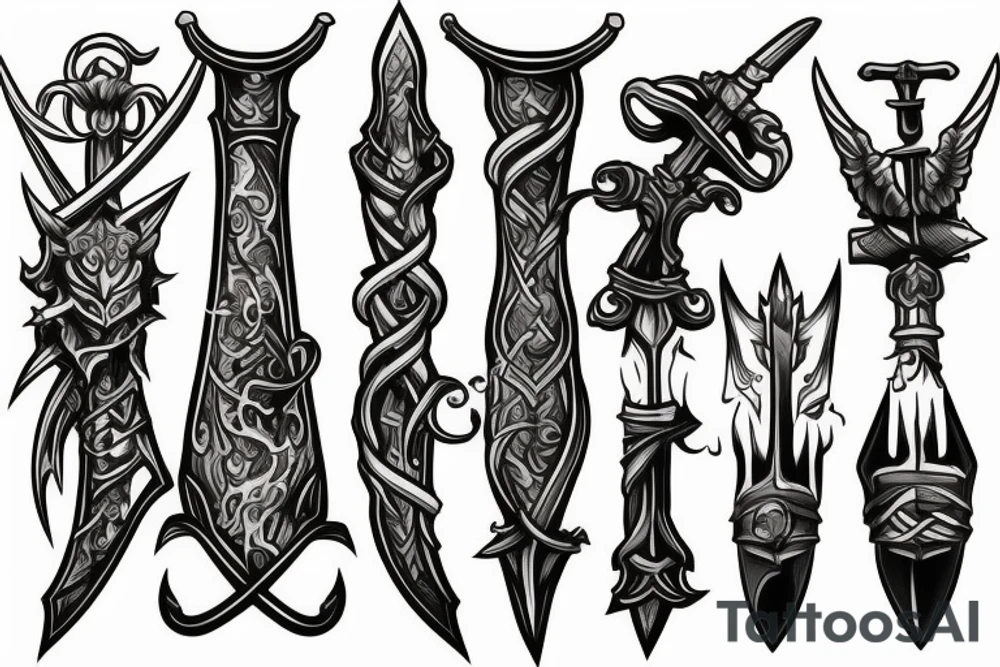 Sword on fire tattoo idea