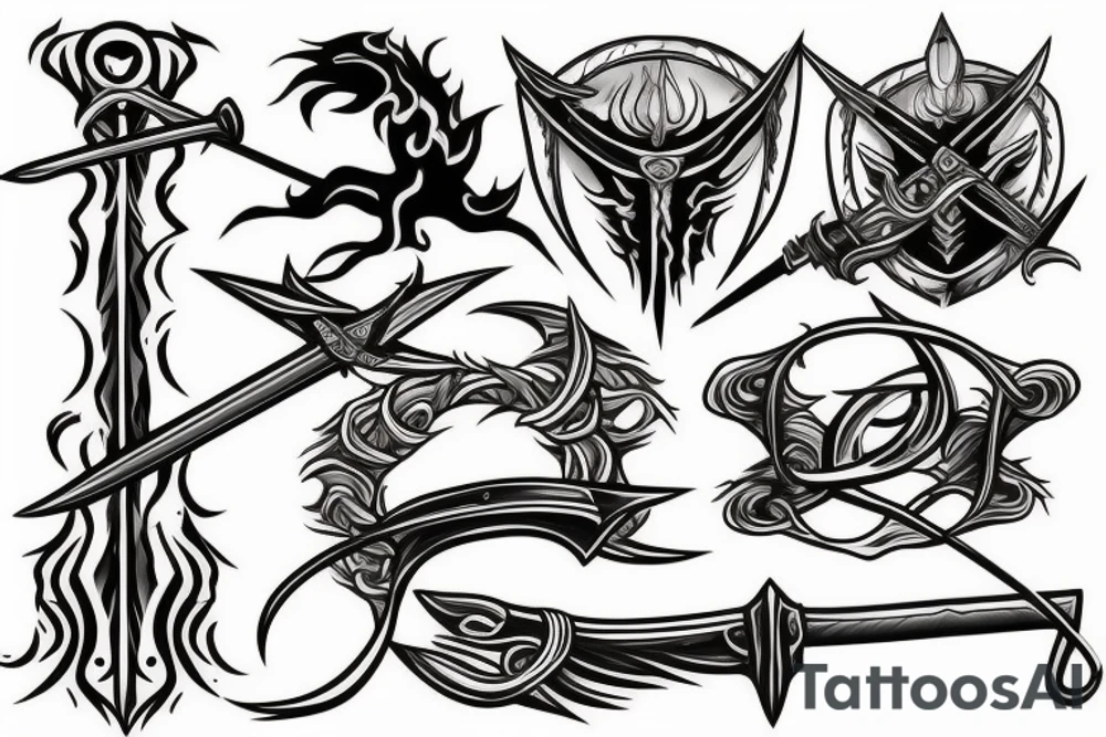 Sword on fire tattoo idea