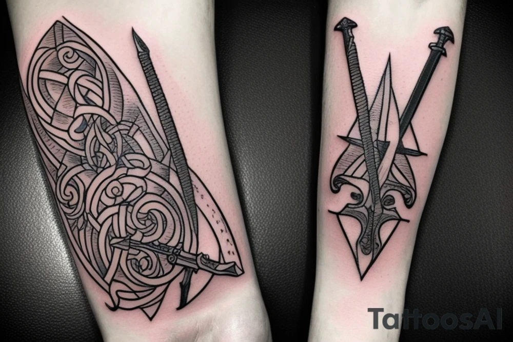 Sword on fire tattoo idea