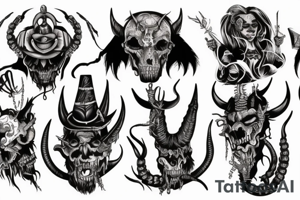 Wild west demon tattoo idea