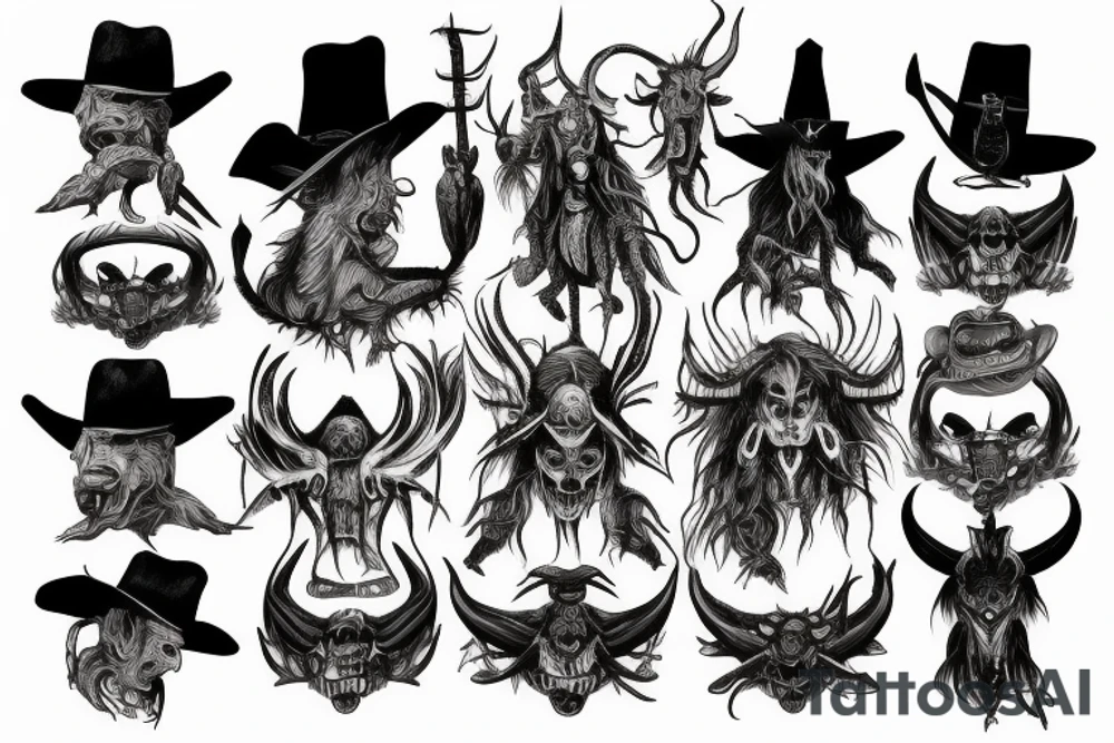 Wild west demon tattoo idea