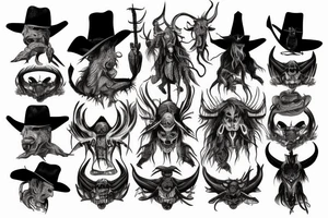 Wild west demon tattoo idea