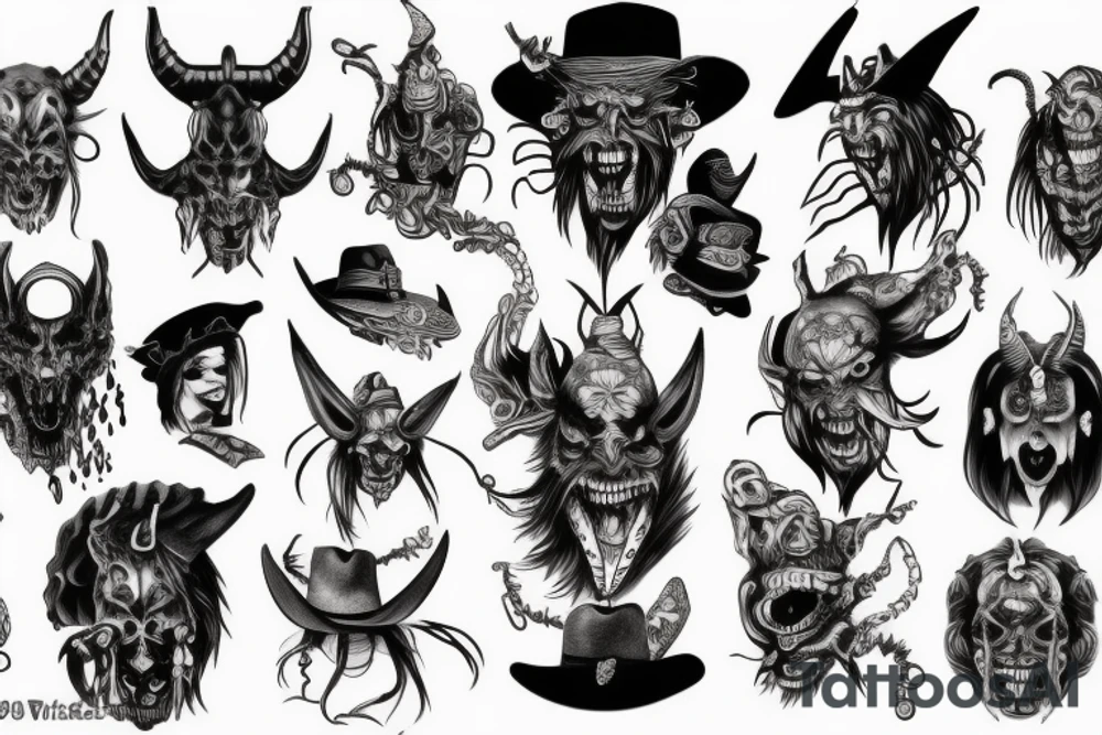 Wild west demon tattoo idea