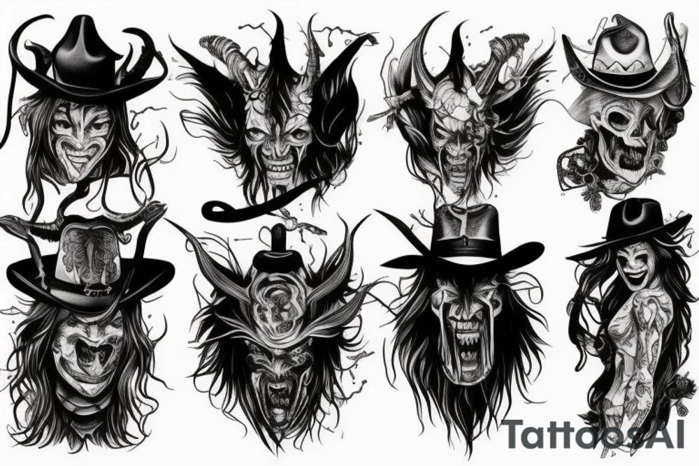 Wild west demon tattoo idea