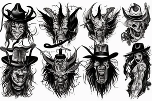 Wild west demon tattoo idea