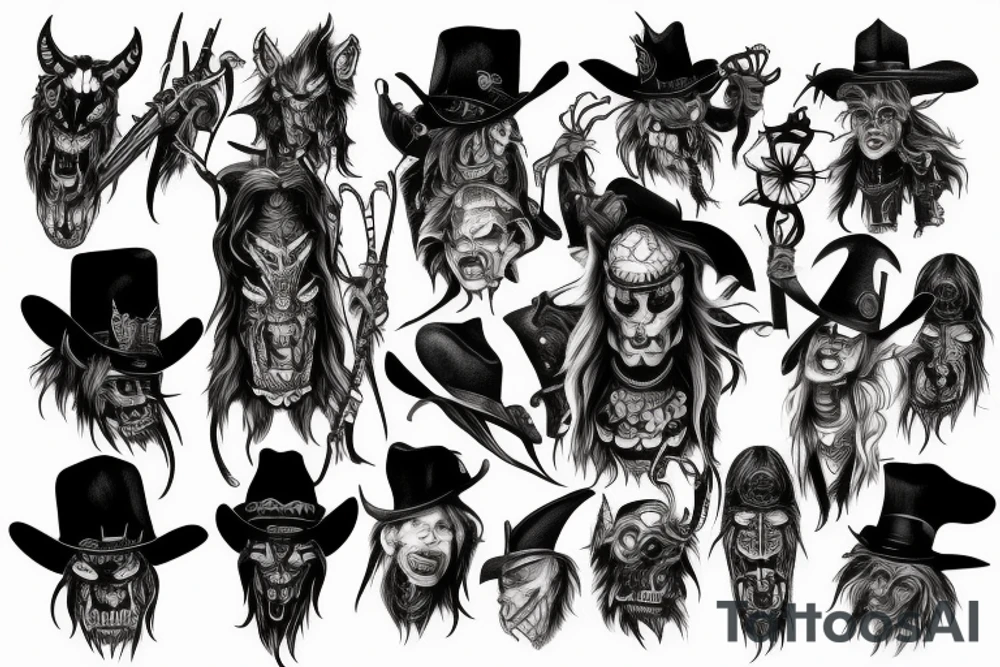 Wild west demon tattoo idea