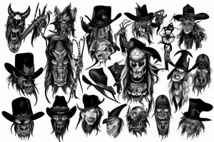 Wild west demon tattoo idea