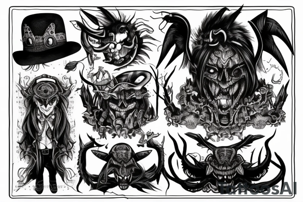 Wild west demon tattoo idea