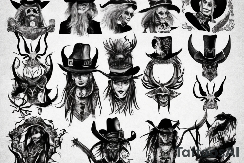 Wild west demon tattoo idea