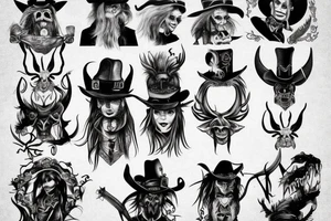 Wild west demon tattoo idea