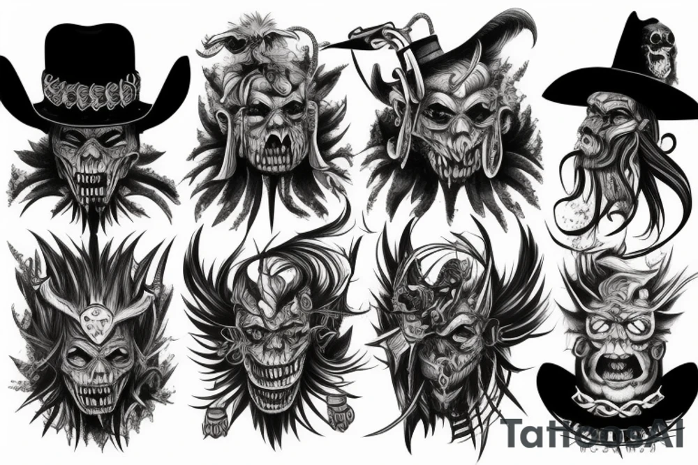 Wild west demon tattoo idea