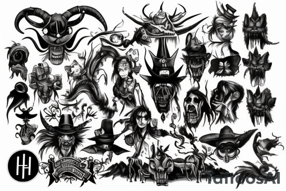 Wild west demon tattoo idea
