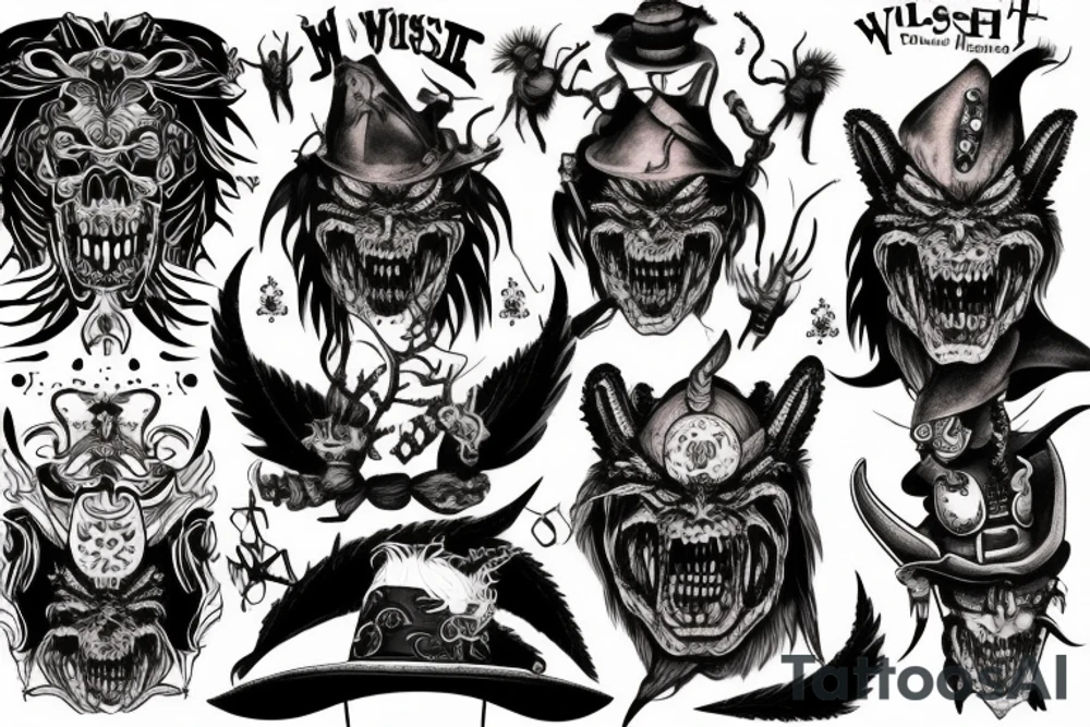 Wild west demon tattoo idea