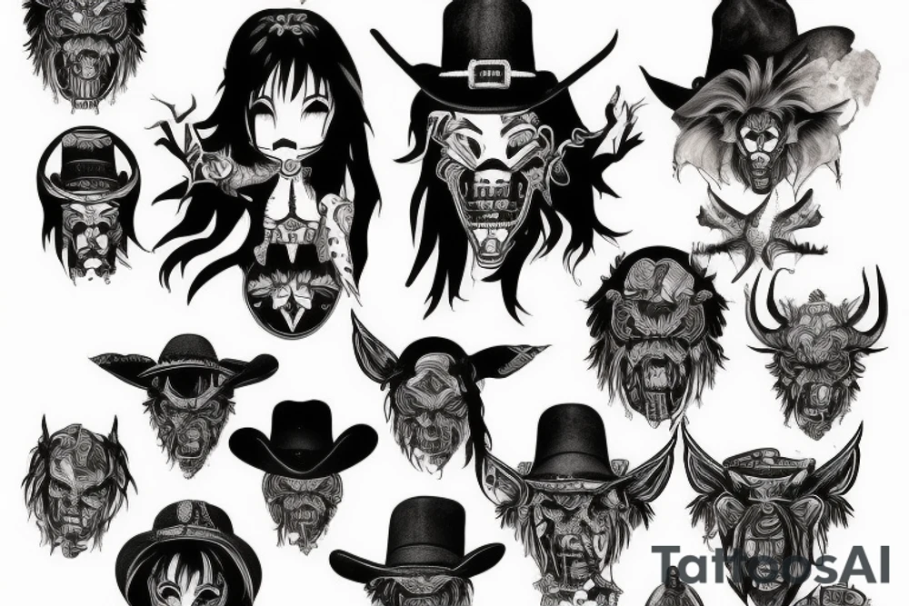Wild west demon tattoo idea