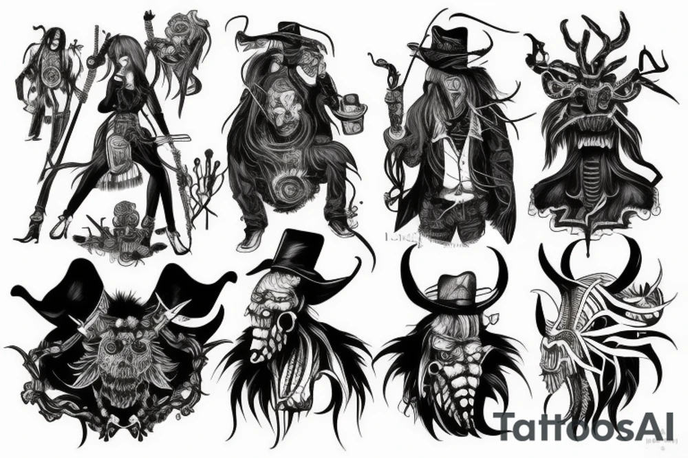 Wild west demon tattoo idea