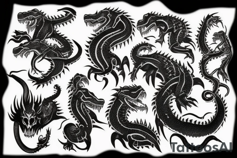 One tatto crocodile demon tattoo idea