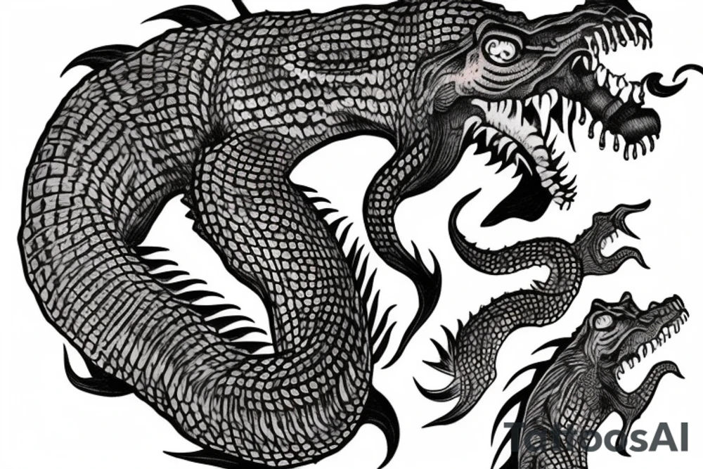 One tatto crocodile demon tattoo idea