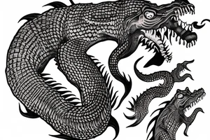 One tatto crocodile demon tattoo idea
