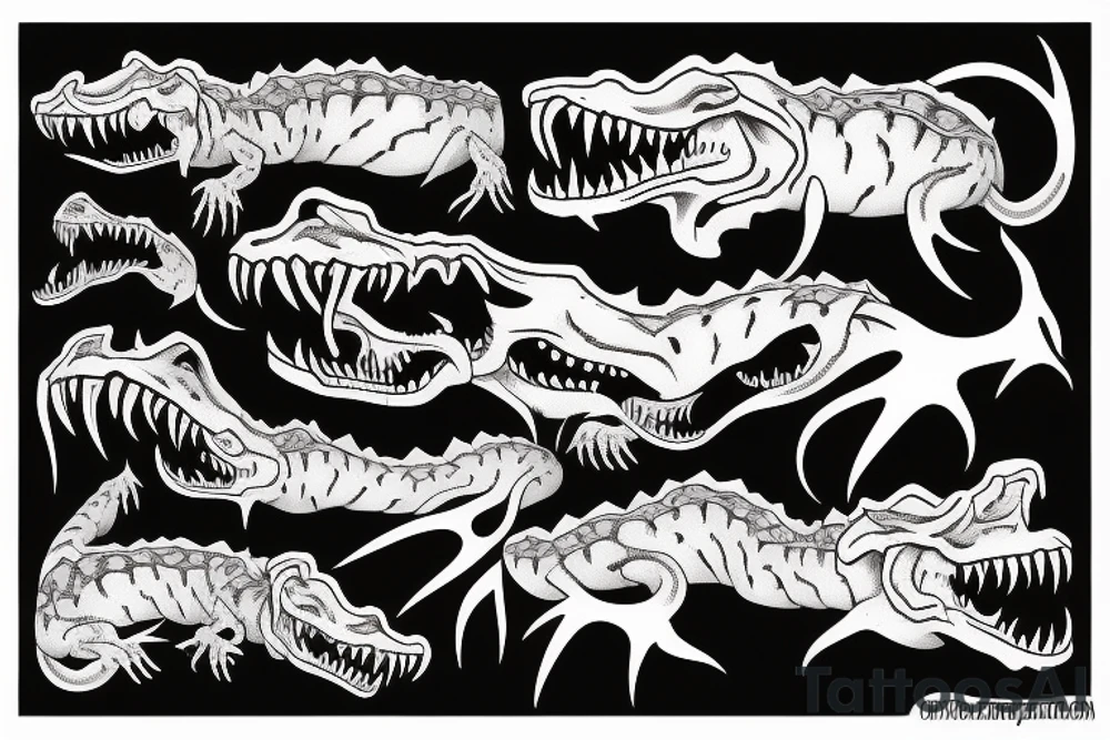 One tatto crocodile demon tattoo idea