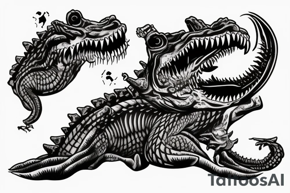 One tatto crocodile demon tattoo idea