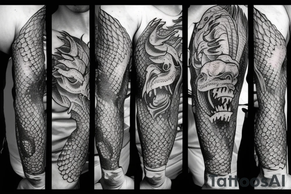 One tatto crocodile demon tattoo idea