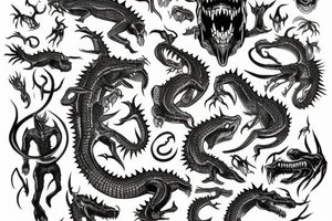 One tatto crocodile demon tattoo idea
