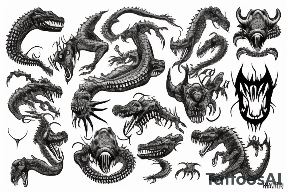 One tatto crocodile demon tattoo idea