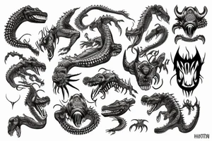 One tatto crocodile demon tattoo idea
