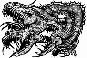 One tatto crocodile demon tattoo idea