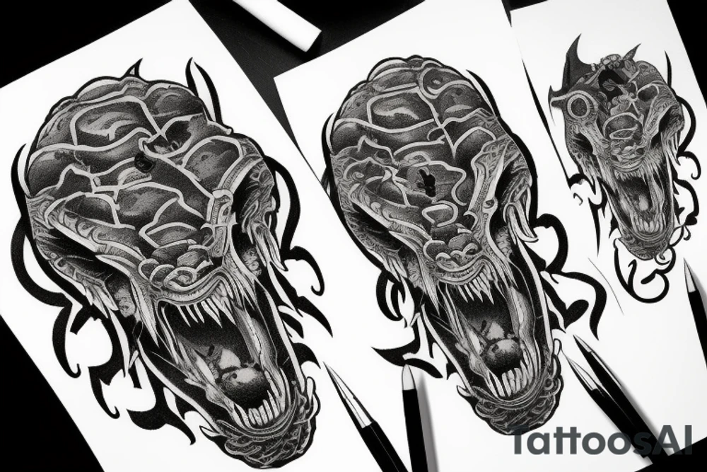 One tatto crocodile demon tattoo idea