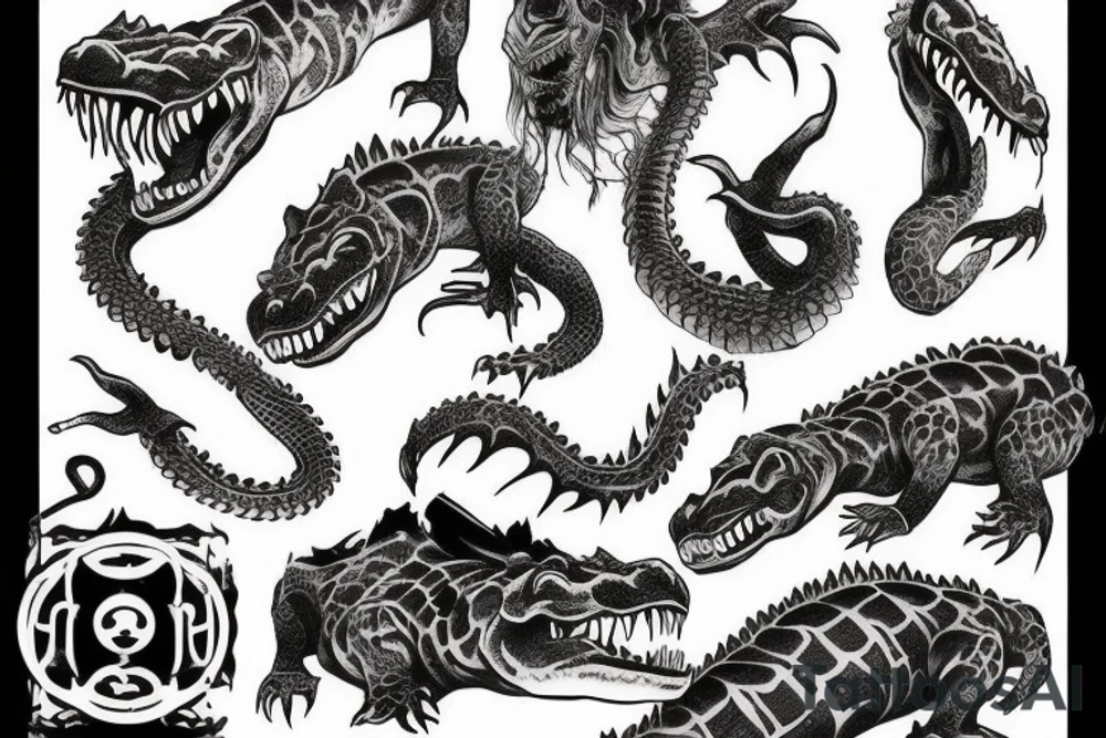 One tatto crocodile demon tattoo idea