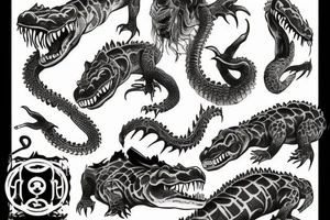 One tatto crocodile demon tattoo idea