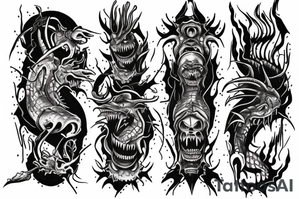 One tatto crocodile demon tattoo idea