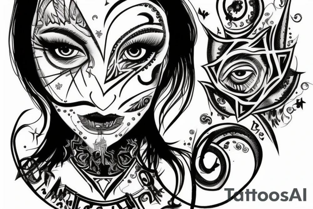 Dark evel eye tattoo idea