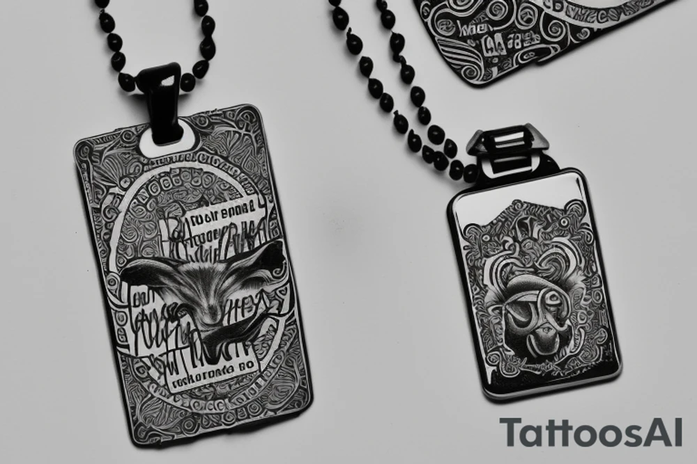 Dogtag mit Kette Noah David Luca Gabriel tattoo idea