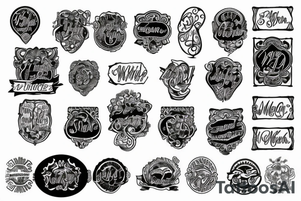 Names tattoo mit dogtag tattoo idea