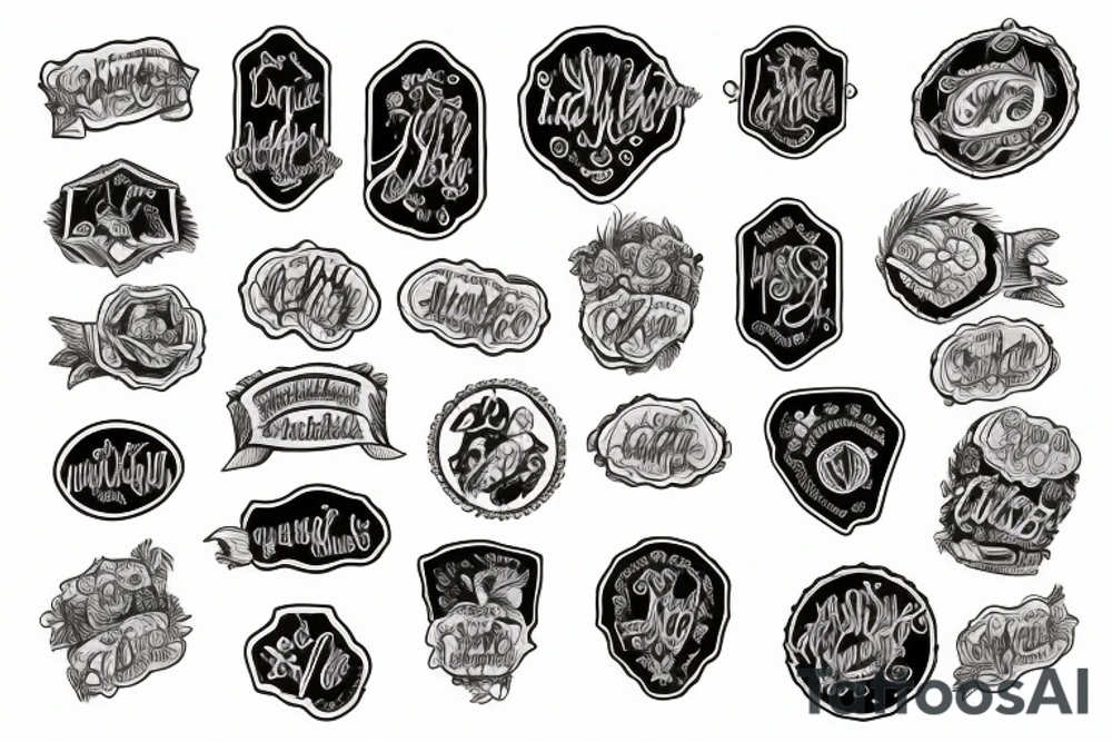 Names tattoo mit dogtag tattoo idea