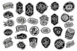 Names tattoo mit dogtag tattoo idea
