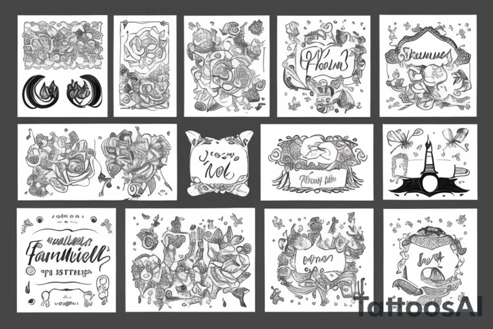 Familienhaus mit fünf namen tattoo idea