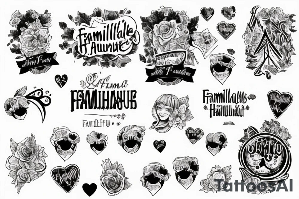 Familienhaus mit fünf namen tattoo idea