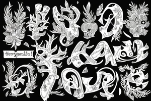 Familienbaum mit fünf Namen tattoo idea