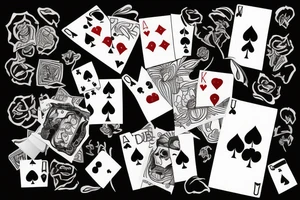 Pokerkarten mit Totenkopf tattoo idea