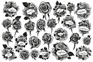 FAMILY TREE WITH ROSES AND CLOUDS tattoo idea