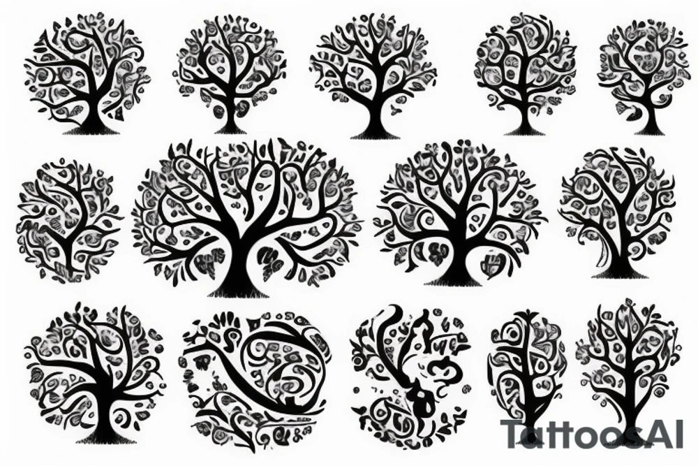 FAMILY TREE WITH NAMES tattoo idea