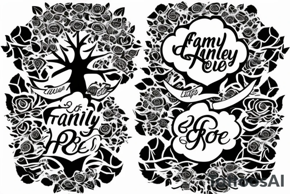 FAMILY TREE WITH NAMES 
ROSES 
CLOUDS tattoo idea